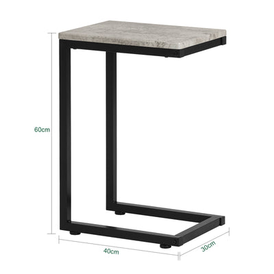 SoBuy FBT44-HG Side Table, Modern Coffee Table/Sofa Table/Telephone Table/Lamp Table for Living Room, 40x30x60 cm Black & Gray