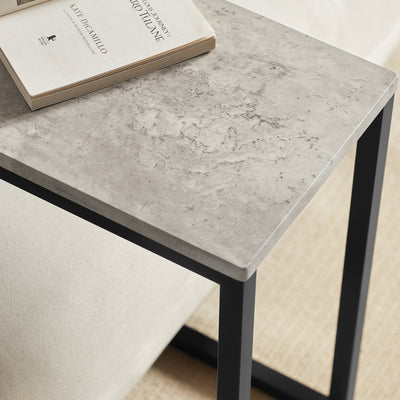 SoBuy FBT44-HG Side Table, Modern Coffee Table/Sofa Table/Telephone Table/Lamp Table for Living Room, 40x30x60 cm Black & Gray