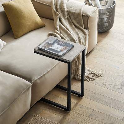 SoBuy FBT44-HG Side Table, Modern Coffee Table/Sofa Table/Telephone Table/Lamp Table for Living Room, 40x30x60 cm Black & Gray