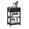 SoBuy FBT46-SCH, Bedside Table with 1 Drawer 2 Shelves, Lamp Table Night Stand