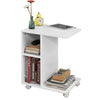 SoBuy FBT48-W, Side Table End Table on Wheels with 2 Storage Shelves & Tablet Holder