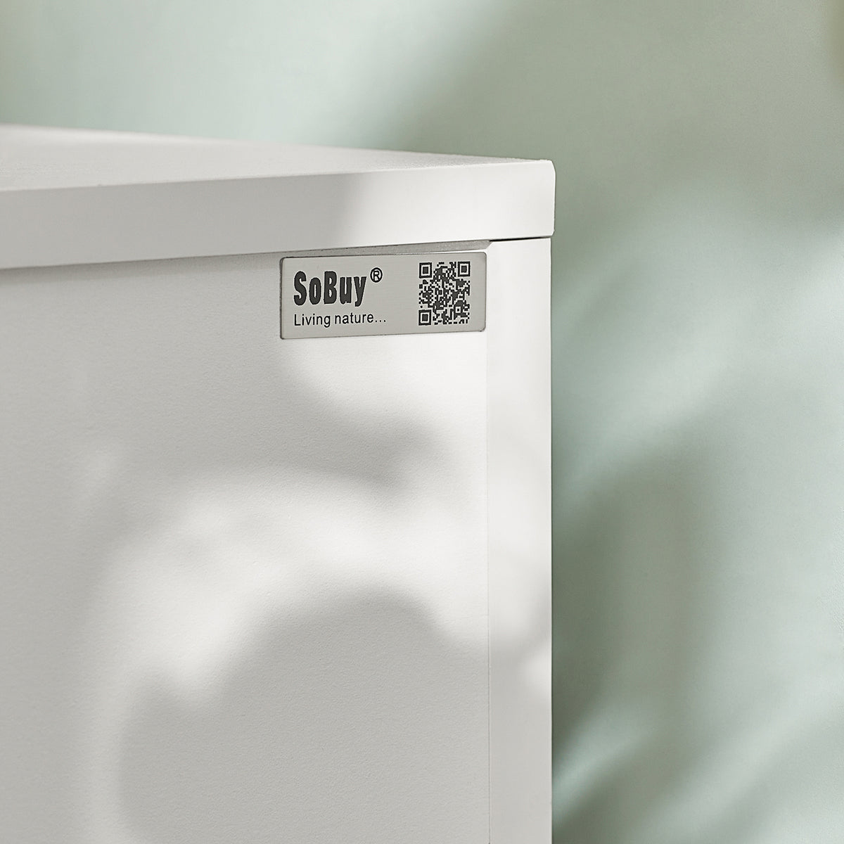 SoBuy FBT49-Wx2, Set of 2 Bedside Table Bedside Cabinet Nightstand with 1 Drawer & 2 Shelves, Side Table for Bedroom Living Room White W39 x D39 x H65cm