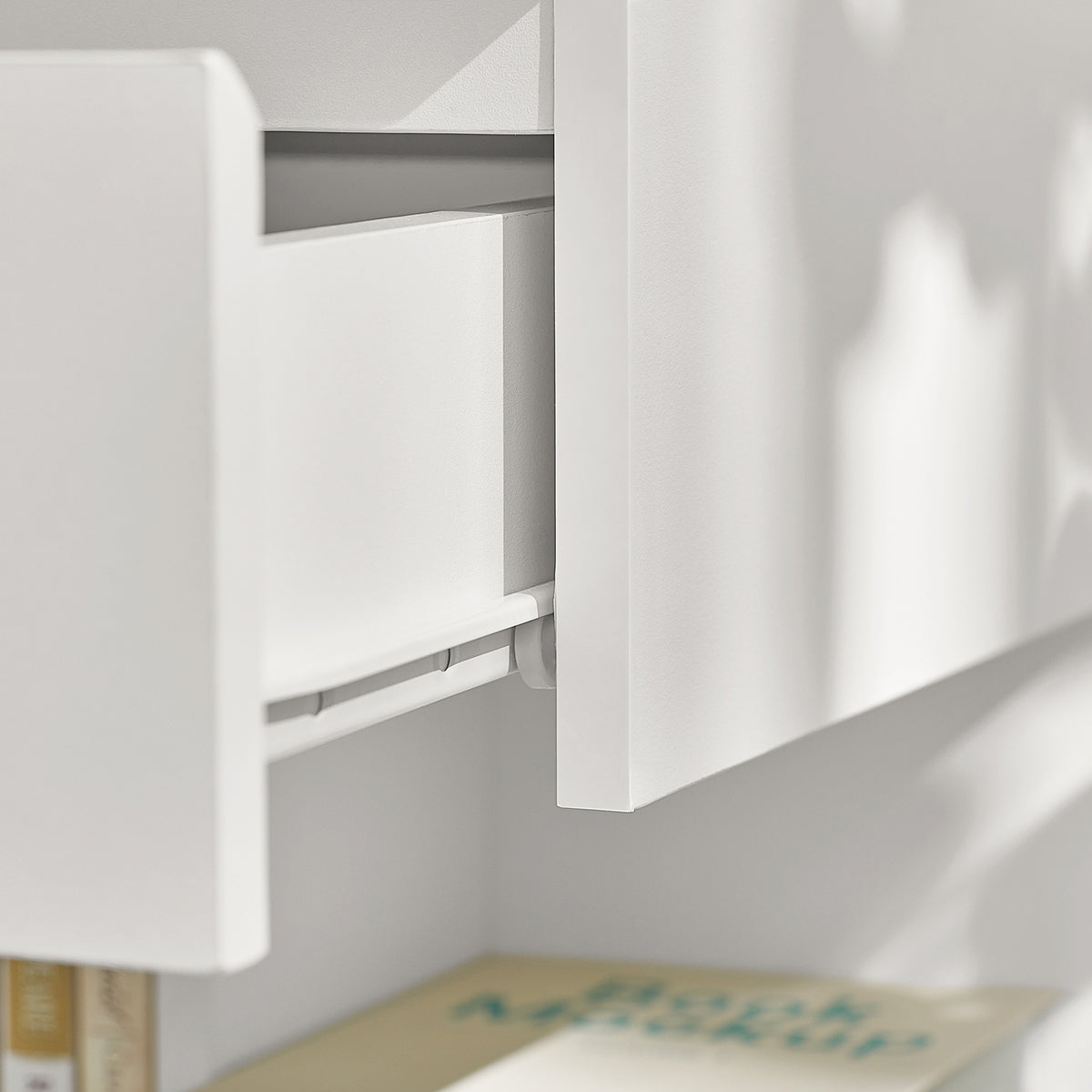 SoBuy FBT49-Wx2, Set of 2 Bedside Table Bedside Cabinet Nightstand with 1 Drawer & 2 Shelves, Side Table for Bedroom Living Room White W39 x D39 x H65cm