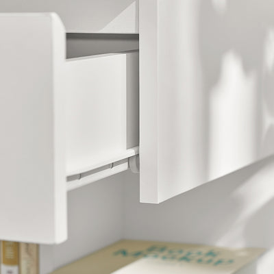 SoBuy FBT49-Wx2, Set of 2 Bedside Table Bedside Cabinet Nightstand with 1 Drawer & 2 Shelves, Side Table for Bedroom Living Room White W39 x D39 x H65cm