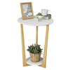 SoBuy FBT52-WN, 2 Tiers Round Wooden Side Table, Tea Coffee Table, End Table, White
