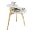 SoBuy FBT53-WN, 2 Tiers Round Wooden Side Table, Tea Coffee Table, End Table
