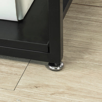 SoBuy FBT65-SCH, Side Table End Table Living Room Table with Storage Shelf, Black
