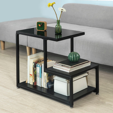 SoBuy FBT65-SCH, Side Table End Table Living Room Table with Storage Shelf