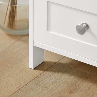 SoBuy FBT91-W, Side Table End Table Bedside Table with 3 Shelves and 1 Drawer, White