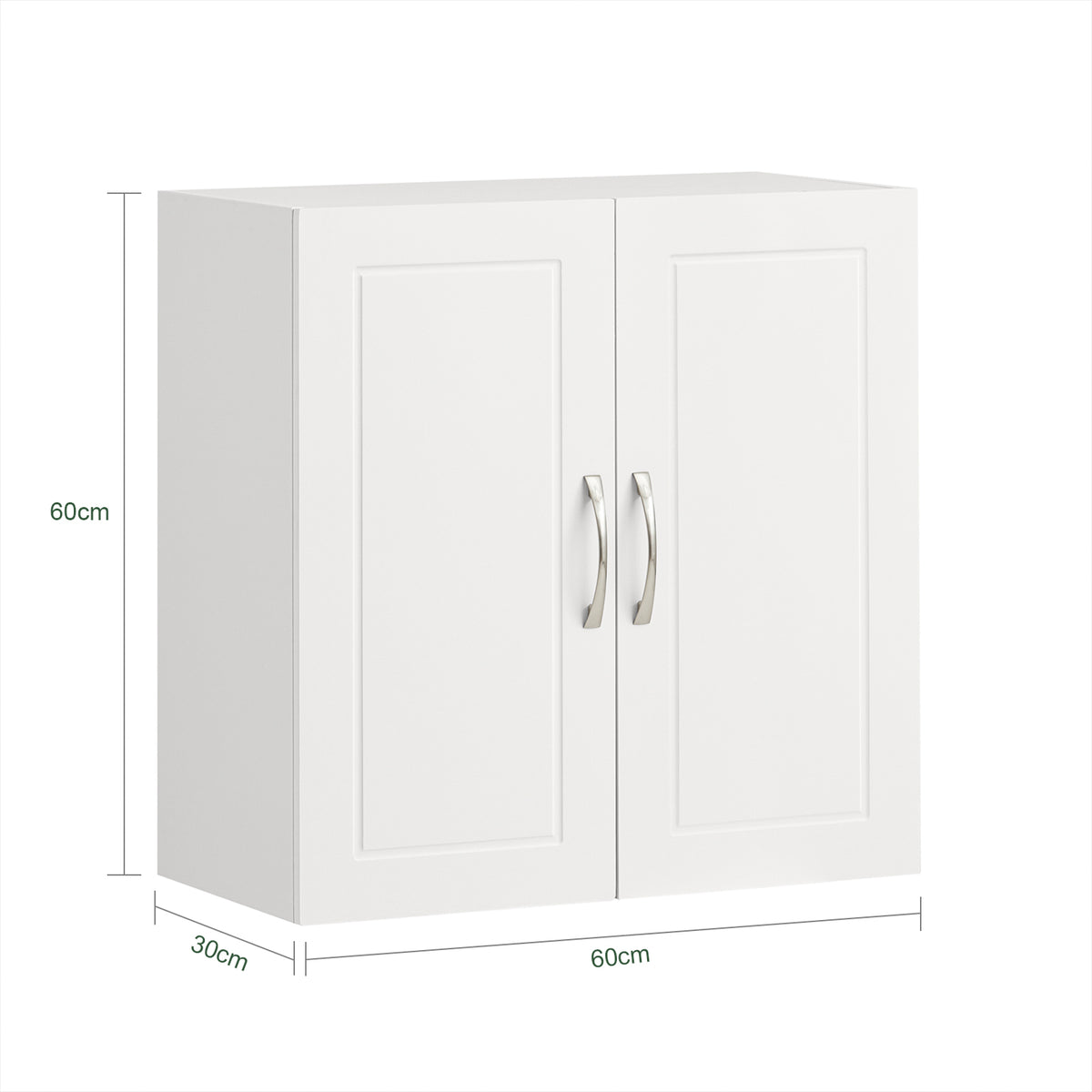 SoBuy FRG231-W, Bathroom Wall Cabinet Mounted Storage Unit with Adjustable Shelf and Door Small Slim Bathroom Cupboard for Towel & Toiletries, Ideal for Mirror Cabinet Replacement White 60x30x60 cm