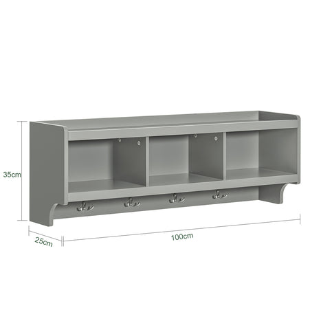 SoBuy FHK28-HG, Wall Coat Rack Wall Shelf Wall Storage Cabinet Unit