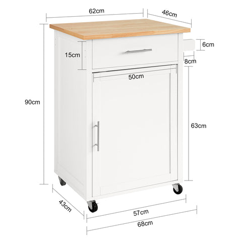 SoBuy FKW102-WN, Kitchen Trolley Cart Kitchen Storage Trolley Kitchen Cabinet Cupboard
