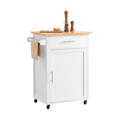 SoBuy FKW102-WN, Kitchen Trolley Cart Kitchen Storage Trolley Kitchen Cabinet Cupboard, White