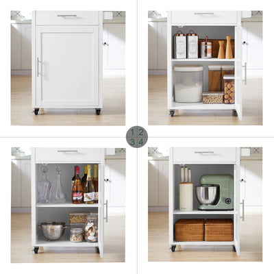 SoBuy FKW102-WN, Kitchen Trolley Cart Kitchen Storage Trolley Kitchen Cabinet Cupboard, White