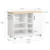 SoBuy FKW105-WN, Kitchen Storage Trolley Kitchen Cabinet Cupboard Kitchen Island