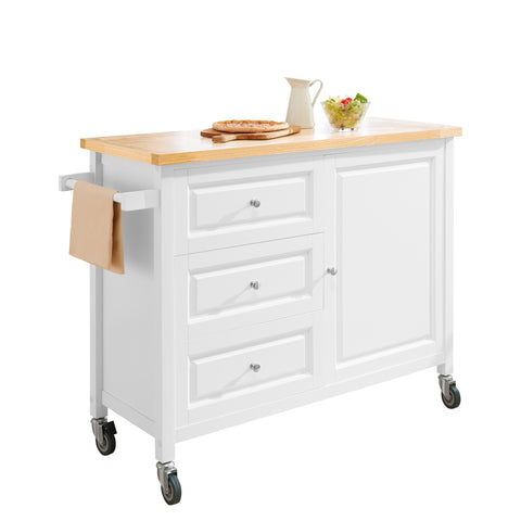 SoBuy FKW106-WN, Kitchen Island Kitchen Cabinet Cupboard Sideboard Kitchen Storage Trolley