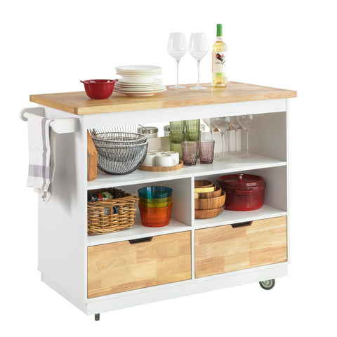 SoBuy FKW107-WN, Kitchen Cabinet Cupboard Kitchen Island Kitchen Storage Trolley