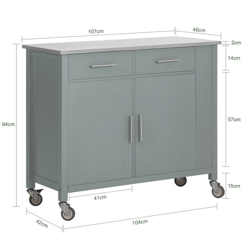 SoBuy FKW108-HG, Kitchen Storage Trolley Cart + Free Kitchen Hanging Shelf KCR03-N