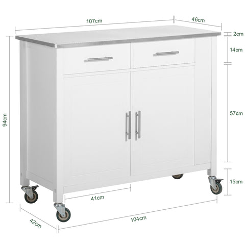 SoBuy FKW108-W, Kitchen Storage Trolley Cart + Free Kitchen Hanging Shelf KCR03-N