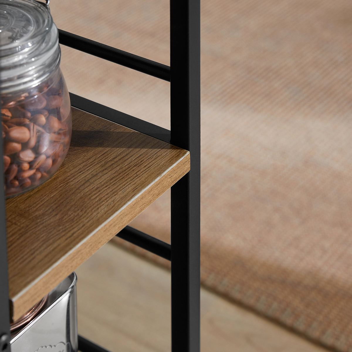SoBuy FKW111-PF, Industrial Vintage Style Kitchen Trolley Cart Kitchen Storage Trolley, Brown