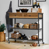 SoBuy FKW112-PF, Industrial Vintage Style Kitchen Trolley Cart Kitchen Storage Trolley Serving Trolley with 2 Drawers 2 Shelves