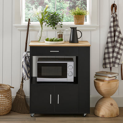 SoBuy FKW113-SCH, Kitchen Trolley Cart Storage Trolley Serving Trolley Kitchen Cabinet, Black