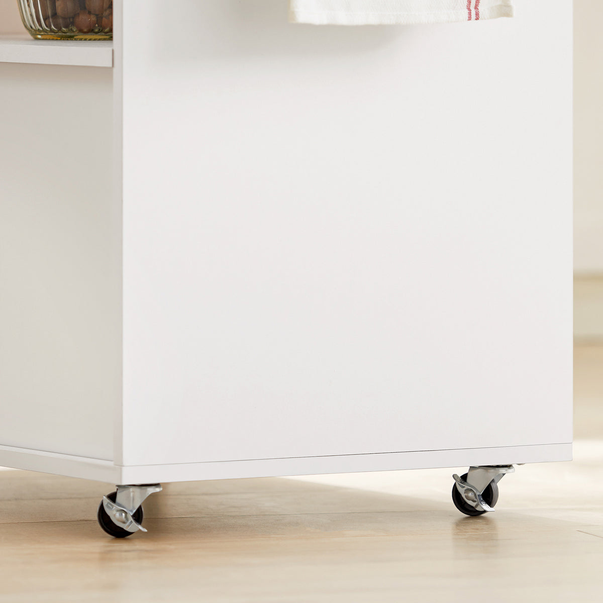 SoBuy FKW113-WN, Kitchen Trolley Cart Storage Trolley Serving Trolley Microwave Cabinet, White