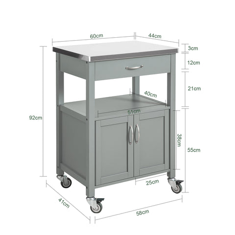 SoBuy FKW22-HG, Kitchen Trolley Storage Cabinet + Free Kitchen Hanging Shelf KCR03-N