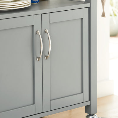 SoBuy FKW22-HG Kitchen Trolley with Storage Mobile Kitchen Cart with Drawer, Open Shelf Compact Kitchen Unit on Wheels, Ideal as Microwave Stand, Storage Trolley or Side Cabinet Grey 60x92x44cm
