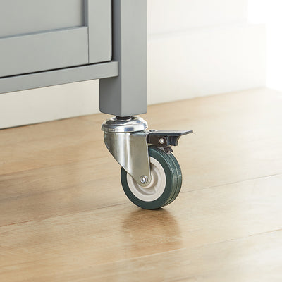SoBuy FKW22-HG Kitchen Trolley with Storage Mobile Kitchen Cart with Drawer, Open Shelf Compact Kitchen Unit on Wheels, Ideal as Microwave Stand, Storage Trolley or Side Cabinet Grey 60x92x44cm