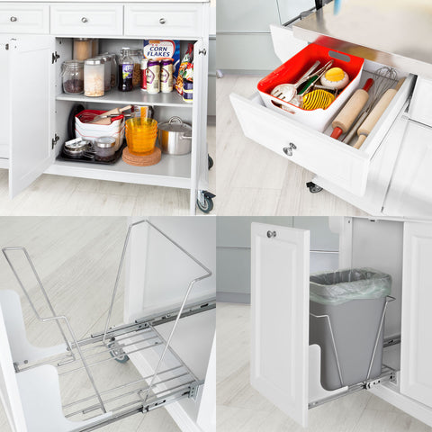 SoBuy FKW33-W, Kitchen Trolley Storage Cabinet Island + Free Kitchen Hanging Shelf KCR03-N