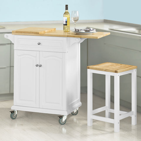SoBuy FKW36-WN, Kitchen Storage Trolley with Extendable Worktop Dining/Bar Table