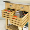 SoBuy FKW40-N, Bamboo Kitchen Trolley Storage Cart + Free Bathtub Rack FRG104-N