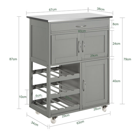SoBuy FKW45-HG, Kitchen Storage Trolley + Free Kitchen Hanging Shelf KCR03-N