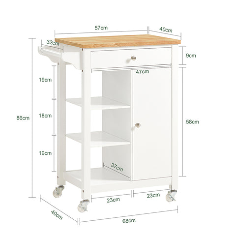 SoBuy FKW46-WN, Kitchen Storage Trolley Cart + Free Kitchen Hanging Shelf KCR03-N