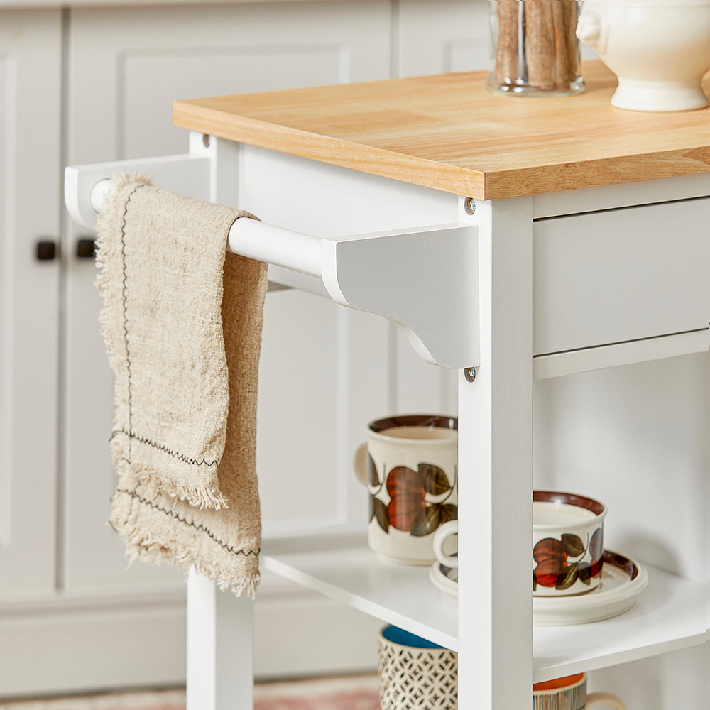 SoBuy FKW46-WN, Kitchen Trolley Kitchen Serving Storage Trolley Cart, White