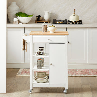 SoBuy FKW46-WN, Kitchen Trolley Kitchen Serving Storage Trolley Cart, White
