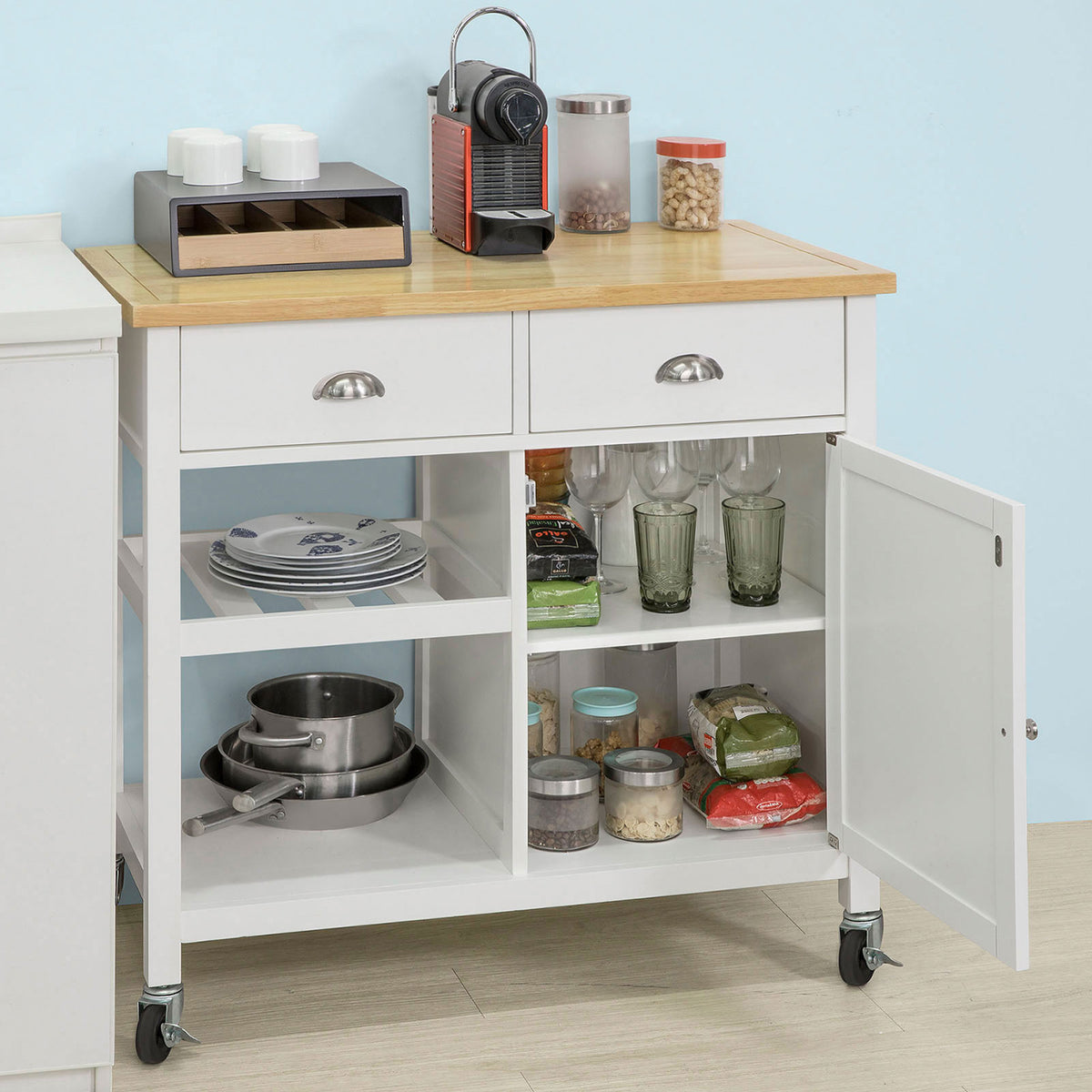 SoBuy FKW62WN, Kitchen Storage Trolley + Free Kitchen Hanging Shelf F SoBuyUK