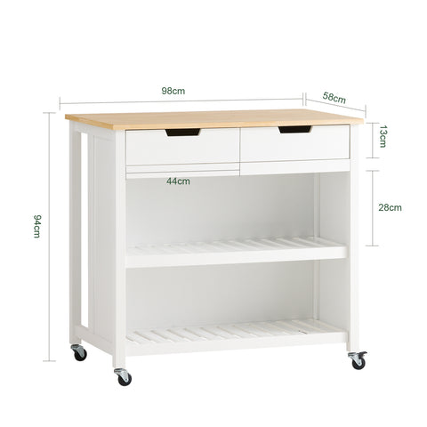 SoBuy FKW74-WN, Kitchen Trolley Storage Shelf + Free Kitchen Hanging Shelf KCR03-N