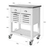 SoBuy FKW83-W, Kitchen Trolley Kitchen Serving Storage Trolley with Steel Worktop