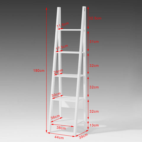 SoBuy FRG101-W, 5 Tiers Ladder Shelf, Storage Display Shelving Wall Shelf Bookcase