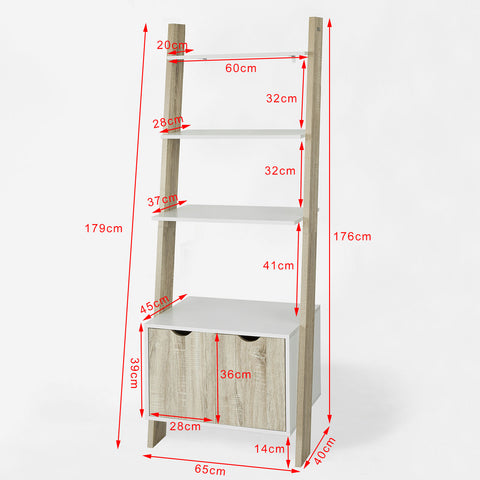 SoBuy FRG110-WN+FRG111-WN+FRG112-WN, Ladder Shelf Set, Shelving Storage Display Units & Desk