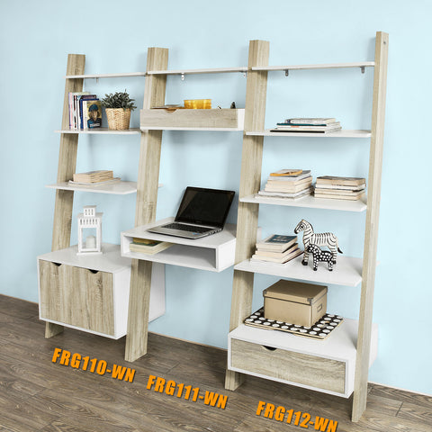 SoBuy FRG110-WN, 3 Shelves 1 Cabinet Ladder Shelf Bookcase Storage Display Unit