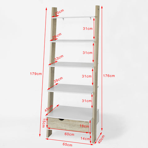 SoBuy FRG112-WN, Ladder Shelf Wall Shelf Bookcase Storage Display Shelving Unit