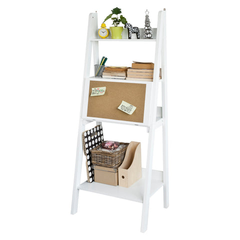 SoBuy FRG115-W, Storage Display Shelving Bookcase with Desk/Memo Board & 3 Shelves