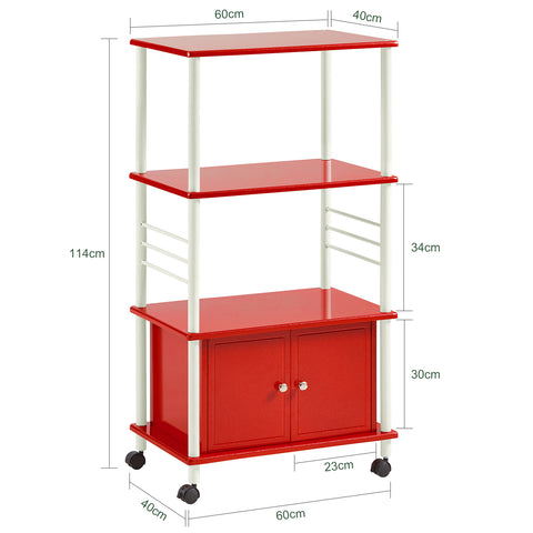 SoBuy FRG12-R, Kitchen Storage Cabinet, Kitchen Cart, Microwave Shelf