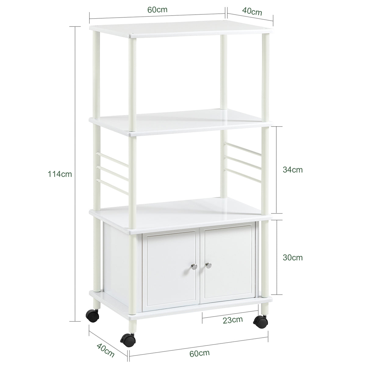 SoBuy  FRG12-W, Kitchen Storage Cabinet, Kitchen Cart, Microwave Shelf, White