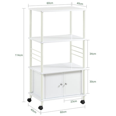 SoBuy  FRG12-W, Kitchen Storage Cabinet, Kitchen Cart, Microwave Shelf, White