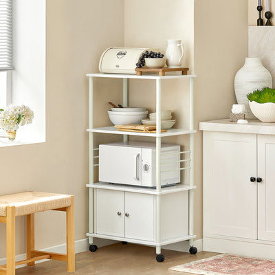 SoBuy  FRG12-W, Kitchen Storage Cabinet, Kitchen Cart, Microwave Shelf, White