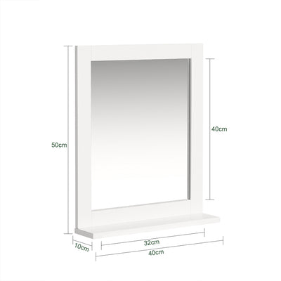 SoBuy FRG129-W, Wall Mounted Bathroom Mirror with Storage Shelf, White